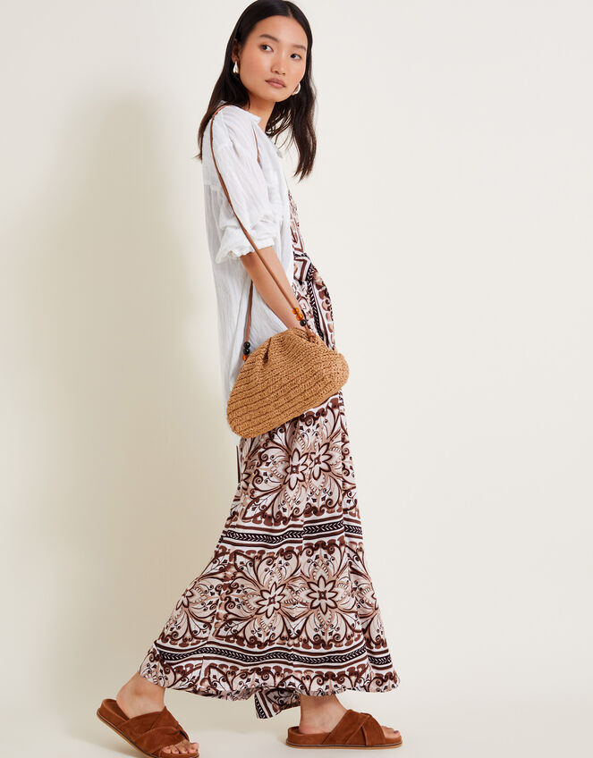 Emilia Wide Leg Jumpsuit, Brown (BROWN), large