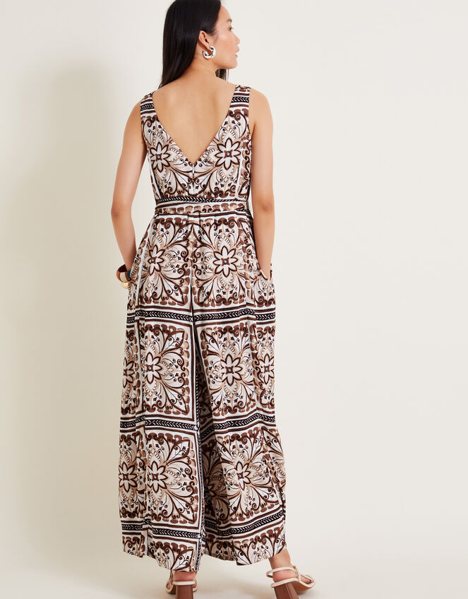 Emilia Wide Leg Jumpsuit, Brown (BROWN), large