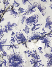 Floral Print Pyjamas & Sleep Mask Set, Blue (BLUE), large