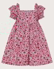 Baby Floral Print Smock Dress, Pink (PINK), large