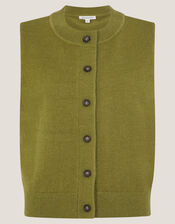 Brooke Button Knit Tank Top, Green (GREEN), large