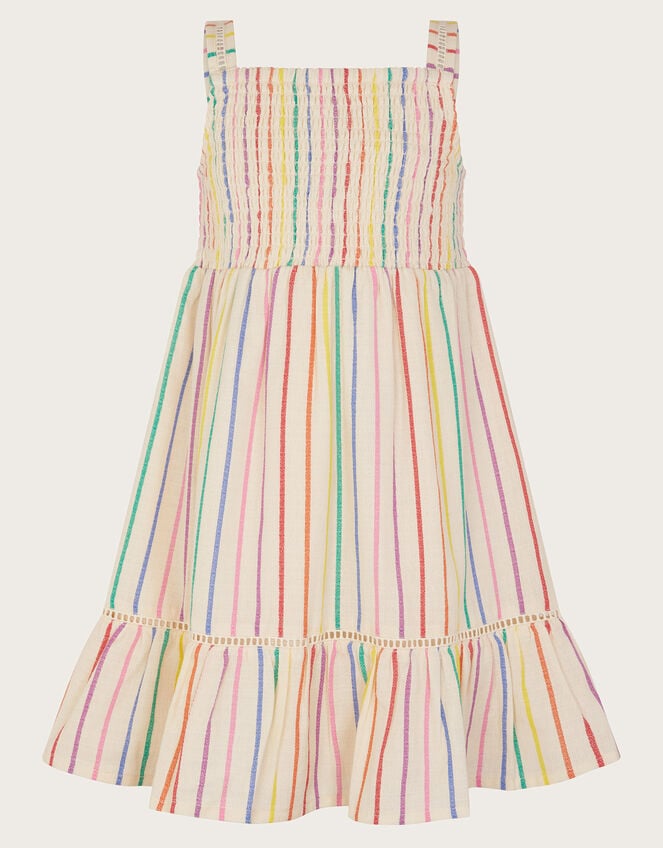Strappy Stripe Smocked Dress, Multi (MULTI), large
