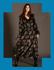 East Jacquard Maxi Dress, Black (BLACK), large