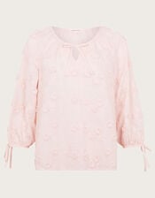 Ivy Floral Embroidered Blouse, Pink (SOFT PINK), large
