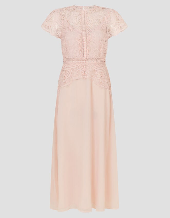 Monica Lace Midi Dress, Pink (SOFT PINK), large