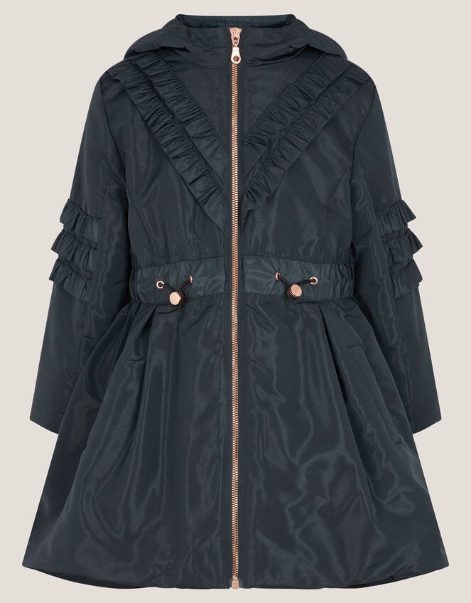 Lightweight Frill Raincoat, Blue (NAVY), large