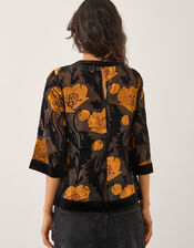 Reese Devoré Polka Dot Top, Black (BLACK), large