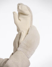 Rino & Pelle Oxo Faux Fur Knitted Mittens, , large