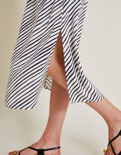 Sabitha Stripe Midi Shirt Dress, Black (BLACK), large