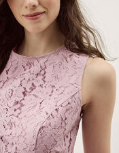 Lydia Sleeveless Lace Midi Dress, Pink (PINK), large
