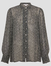 Arielle Sheer Ditsy Floral Blouse, Black (BLACK), large