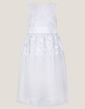Felicity Floral Embroidered Dress, White (WHITE), large