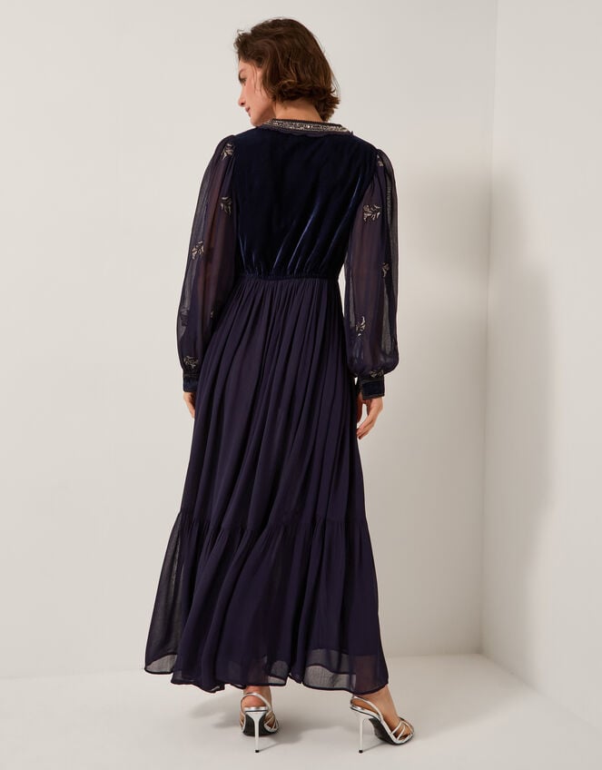 Joanna Velvet Embellished Maxi Dress, Blue (NAVY), large