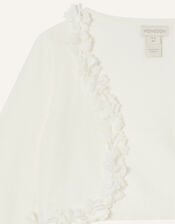 Baby 3D Floral Trim Cardigan, Ivory (IVORY), large