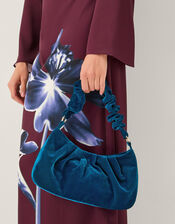 Vela Ruched Velvet Bag, , large