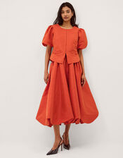 Mila Puff Sleeve Bow Jacket, Orange (ORANGE), large