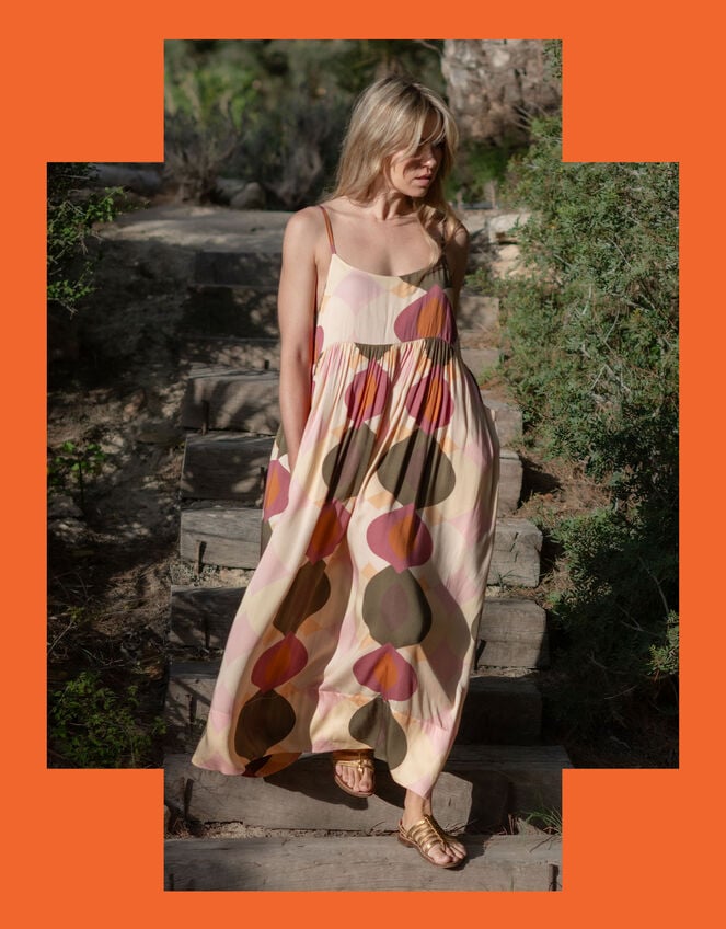 Lyrical Sisters Desert Bubble Print Maxi Dress, Multi (MULTI), large