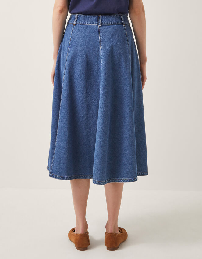 Sara Denim A-Line Midi Skirt, Blue (DENIM BLUE), large