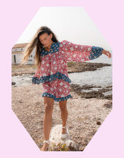 Pitusa Block Print Frill Blouse & Shorts Set, , large