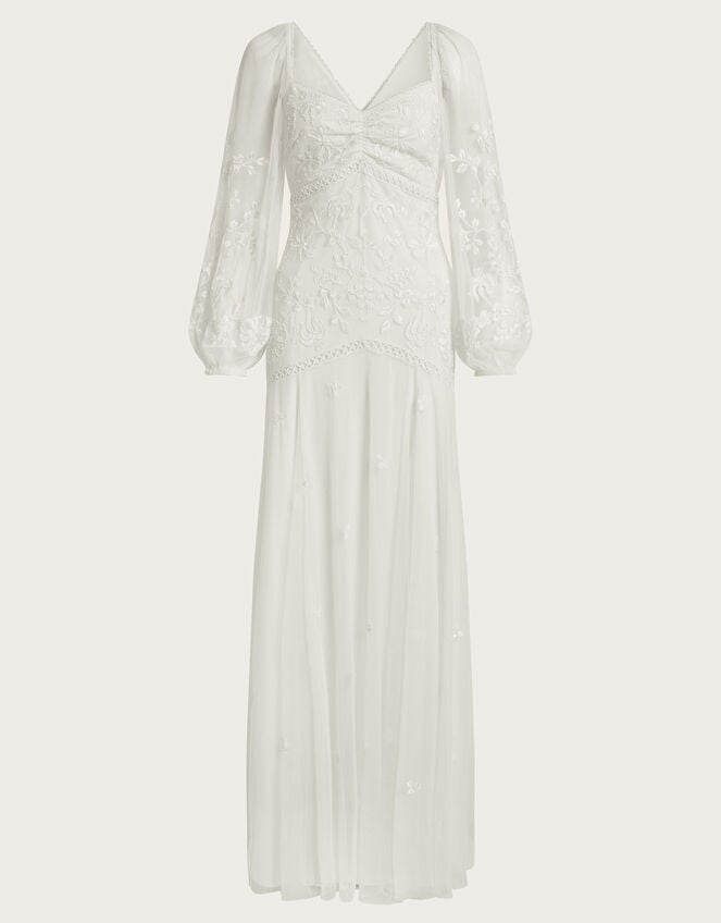 Josette Embellished Maxi Wedding Dress, Ivory (IVORY), large