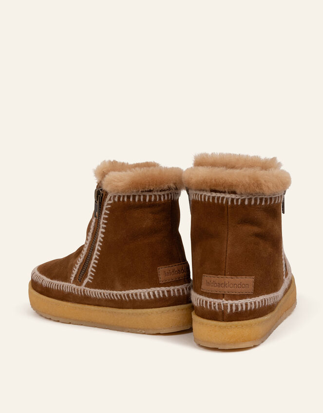 Laidback London Setsu Suede Ankle Boots, Brown (BROWN), large