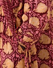 East Zinnia V-Neck Floral Print Midi Dress, Red (BERRY), large