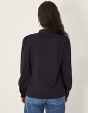 Layla Lace Trim Shirt, Blue (NAVY), large