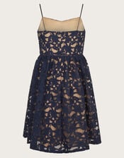 Mabel Lace Strappy Prom Dress, Blue (NAVY), large