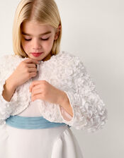 Appliqu&eacute; Rose Cropped Jacket, Ivory (IVORY), large