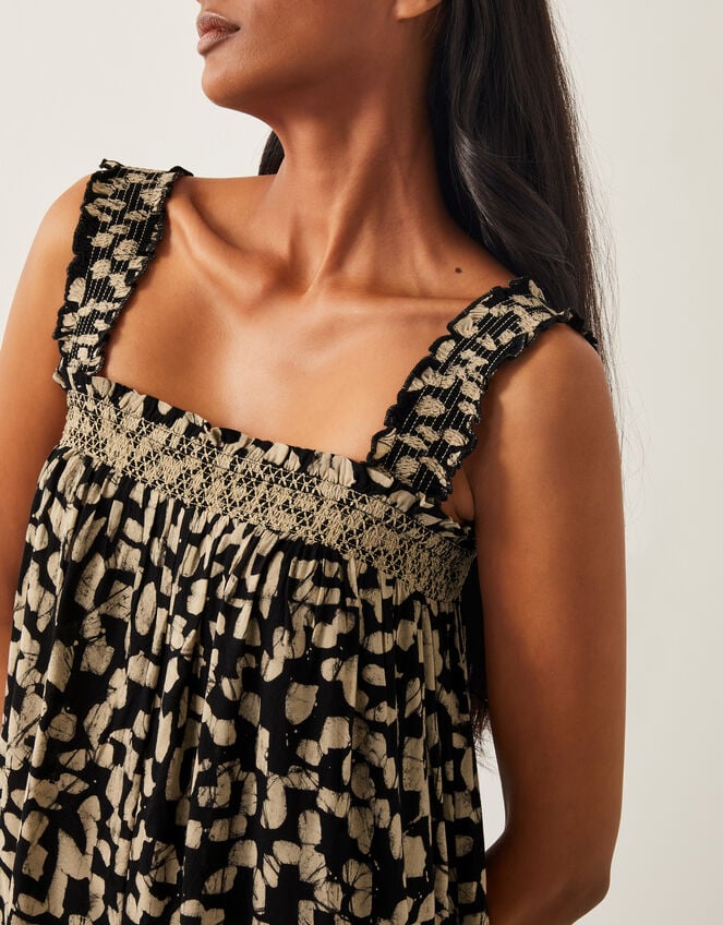 Ania Geometric Print Jumpsuit, Black (BLACK), large