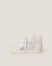 Lace High-Top Trainers, Ivory (IVORY), large