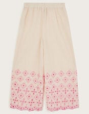 Broderie Wide Leg Trousers, Ivory (IVORY), large