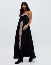 Raffya Sapphire Embroidered Maxi Dress, Blue (NAVY), large