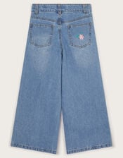 Dove Applique Denim Jeans, Blue (BLUE), large