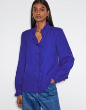 Cecily Ruffle Blouse, Blue (COBALT), large