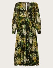 Valeria Print Dress, Black (BLACK), large