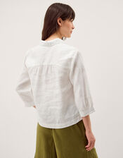 Emelia Linen Shirt, Ivory (IVORY), large