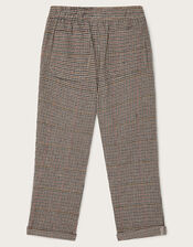 Check Pull-On Trousers, Brown (BROWN), large