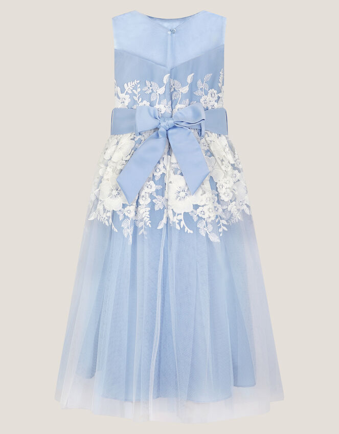 Felicity Floral Embroidered Mesh Dress, Blue (PALE BLUE), large