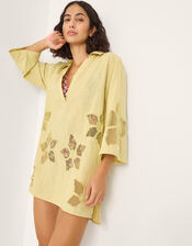 Joanna Cutwork Beach Shirt, Green (SAGE), large