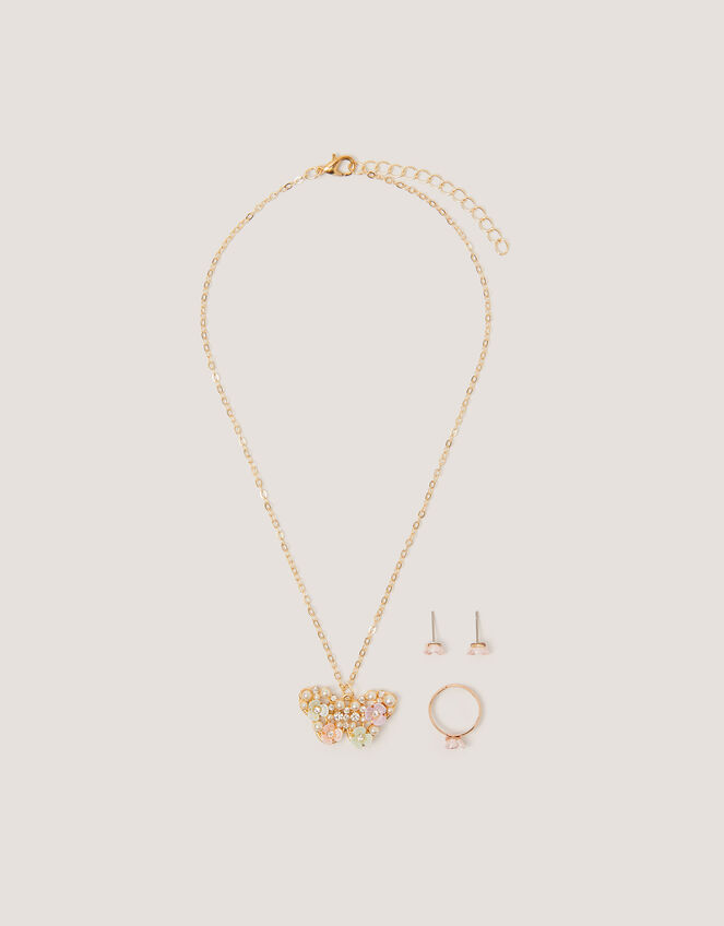 Flower Butterfly Jewellery Set, , large
