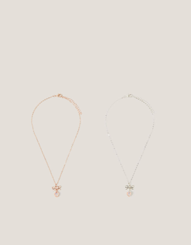 Bow Heart Pendant Necklace Gift Set, , large