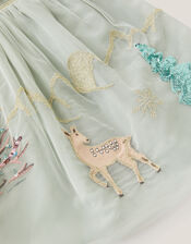 Enchanted Tulle Ruffle Christmas Dress, Green (GREEN), large