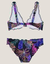Tropical Print Frill Bikini Set, Multi (MULTI), large