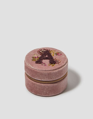 Initial Embellished Jewellery Box, Pink (PINK), large