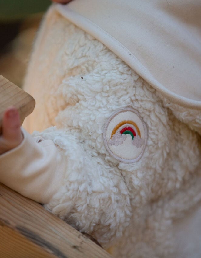 Little Green Radicals Sherpa Snug As A Bug Suit, Cream (CREAM), large