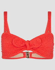 Kyla Tie Front Bandeau Bikini Top, Pink (PINK), large