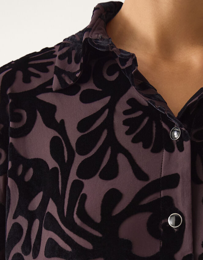 Debe Devoré Shirt, Purple (PURPLE), large