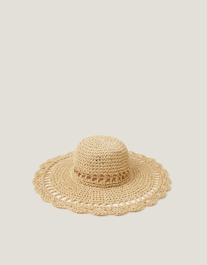Tilda Crochet Straw Sun Hat, , large