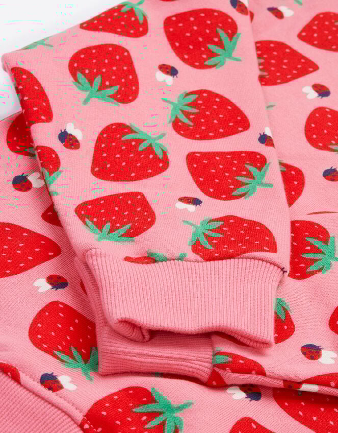 Frugi Superb Strawberry Sweatshirt, Pink (PINK), large